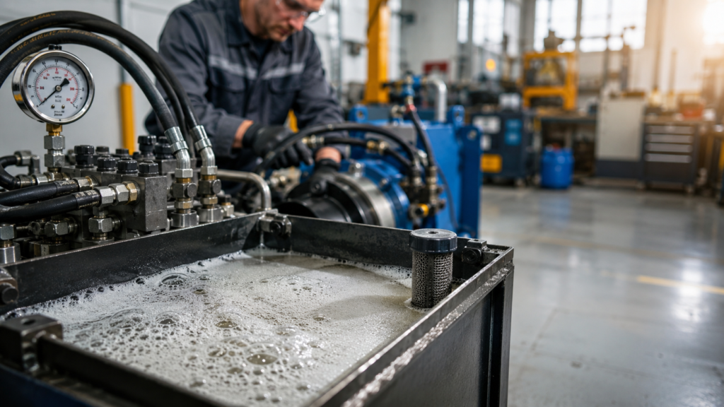 Why does hydraulic oil foam and what to do about it?